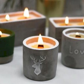 Concrete Wooden Wick Candles