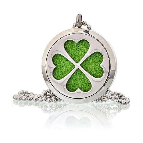 Aromatherapy Essential Oil Diffuser Necklace Four Leaf Clover