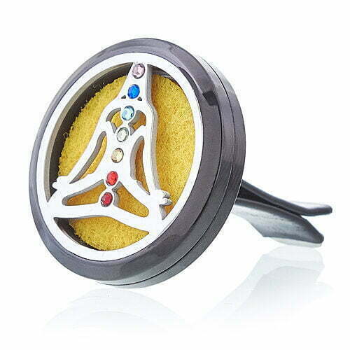 Essential Oil Car Diffuser - Pewter Yoga Chakra